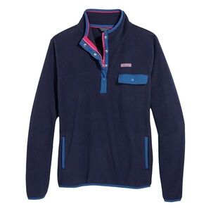 Vineyard Vines Navy Blue Harbor Fleece Quarter Zip Pullover